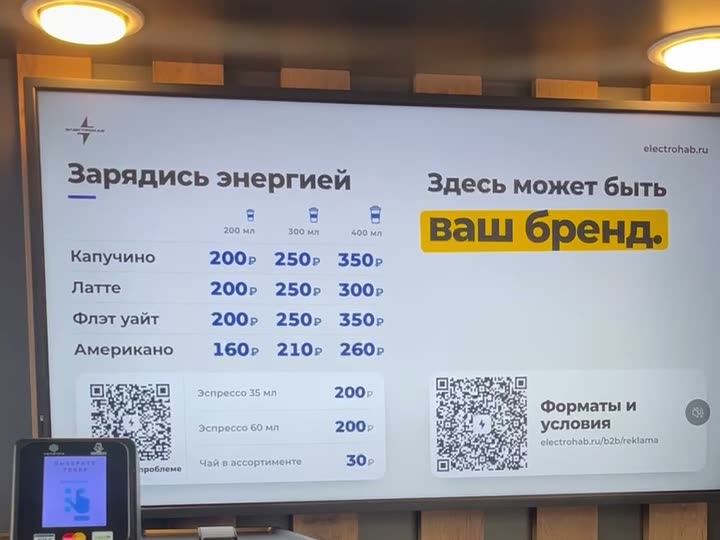 Южный: Экран над кофемашиной